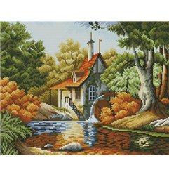 Embroidery kit Cabin Autumn