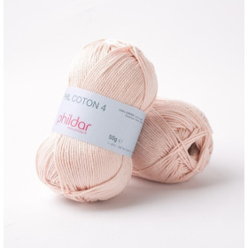 Fil crochet Phildar  Phil Coton 4 laite de rose