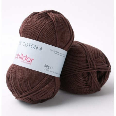 Fil crochet Phildar  Phil Coton 4 bordeaux
