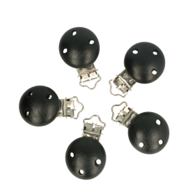   Wood pacifier clip black