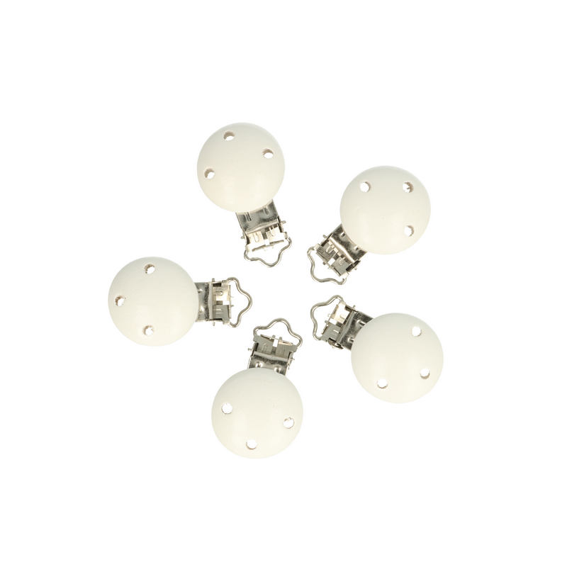 attache sucette en bois blanc