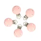 attache sucette en bois rose pâle