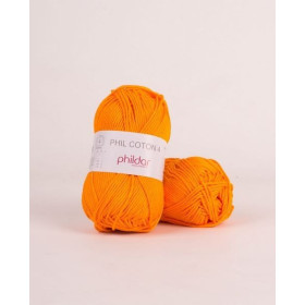 Fil crochet Phildar  Phil Coton 4 mandarine