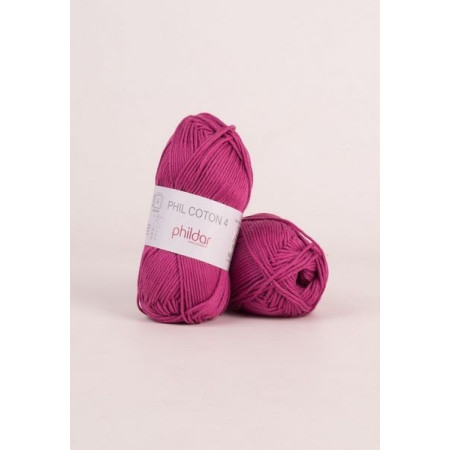 Fil crochet Phildar  Phil Coton 4 magenta