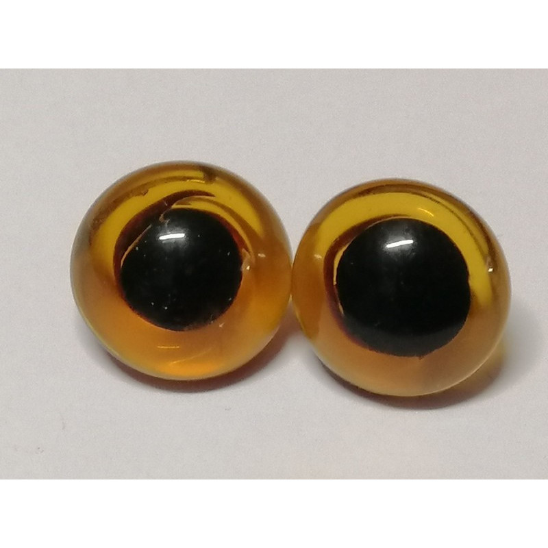 glass animal eye to sew 15 mm amber