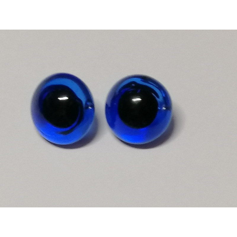 glass animal eye to sew 15 mm blue