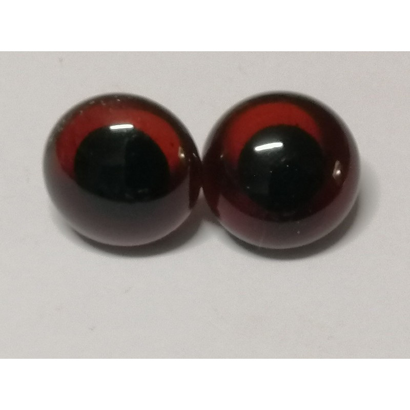 oeil d'animal en verre à coudre 15 mm marron