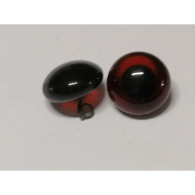 oeil d'animal en verre à coudre 15 mm marron