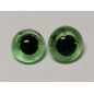 oeil d'animal en verre à coudre 15 mm vert
