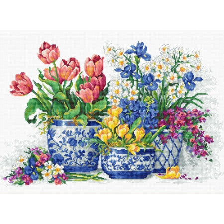 Luca-S Kit de broderie Fleurs de printemps 3