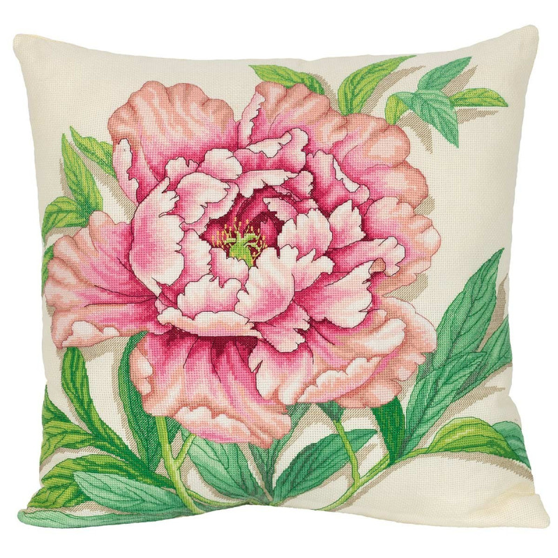 Cross stitch cushion kit Vintage Peony (Cusion Front)