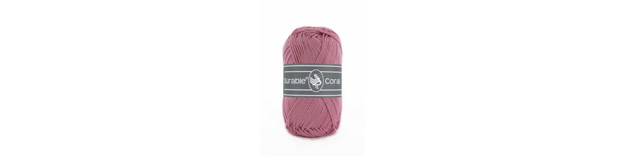 Durable Coral - Fil de Crochet 100% Coton
