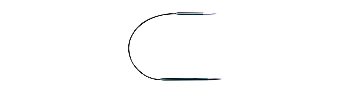 Asymmetrical circular knitting needles